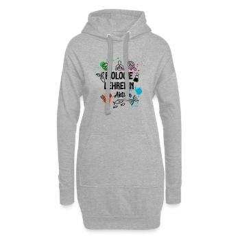Biologie Lehrerin in Aktion Biolehrerin Lehrer Bio - Hoodie-Kleid - Grau meliert - Vorne