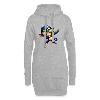 Schimpanse Dabbing Cool Affe Tanzend - Hoodie-Kleid - Grau meliert - Vorne