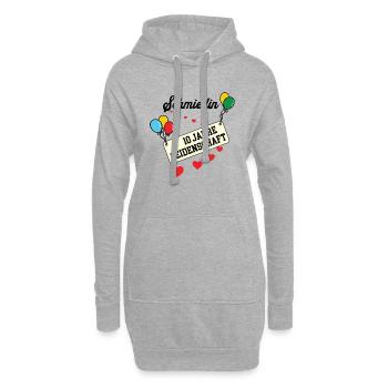Schmiedin Jubiläum 10 Jahre 10. jähriges Jubi - Hoodie-Kleid - Grau meliert - Vorne