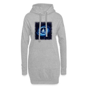 Voilier Galaxie Voie Lactée Espace Fantaisie - Sweat-shirt à capuche long Femme - gris chiné - Devant