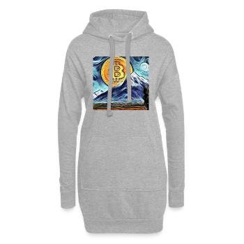 Bitcoin + Nature - Hoodie Dress - heather grey - Front