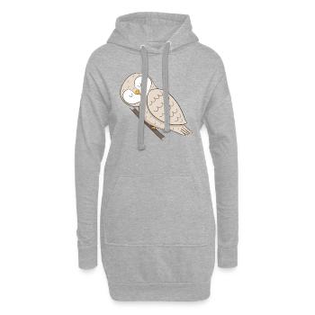 Hibou - Sweat-shirt à capuche long Femme - gris chiné - Devant