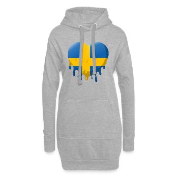 Schweden Flagge Skandinavien Schwedische Fahne - Hoodie-Kleid - Grau meliert - Vorne