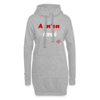 A m'en donné - Sweat-shirt à capuche long Femme - gris chiné - Devant