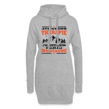 Humour j'ai juste besoin d'aller à la montagne - Sweat-shirt à capuche long Femme - gris chiné - Devant