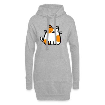 Schnurrhaare und Pfoten - Niedliche Katzen-Cartoon-Zeichnung - Hoodie-Kleid - Grau meliert - Vorne