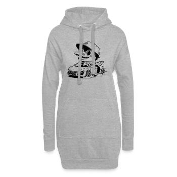 croco voiture - Sweat-shirt à capuche long Femme - gris chiné - Devant