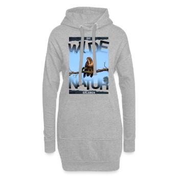 wilde Natur Bussard - Hoodie-Kleid - Grau meliert - Vorne