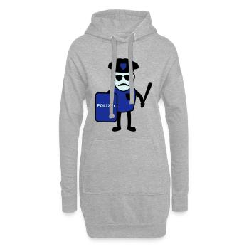Policeman avec matraque - Sweat-shirt à capuche long Femme - gris chiné - Devant