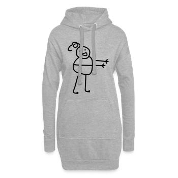 Hugging Man - Hoodie-Kleid - Grau meliert - Vorne
