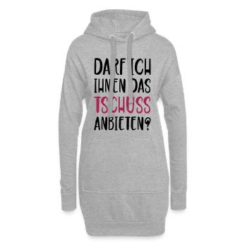 Darf ich ihnen das Tschüss anbieten - Hoodie-Kleid - Grau meliert - Vorne