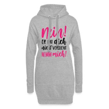 Nein Er hat dich nicht verdient Nimm mich - Hoodie-Kleid - Grau meliert - Vorne