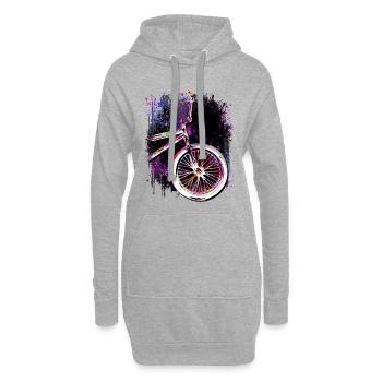Vélo Bmx - Vélo Bmx - Bmx Bike - Sweat-shirt à capuche long Femme - gris chiné - Devant