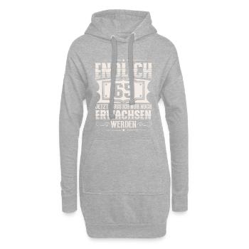 65. Geburtstag 65 Jahre Lustiger Spruch - Hoodie-Kleid - Grau meliert - Vorne