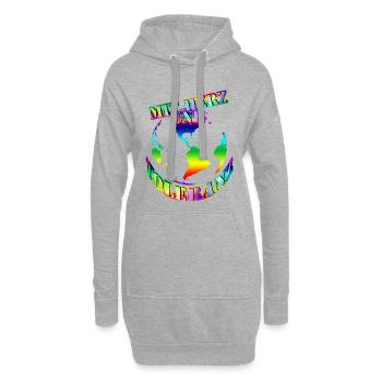 avec cœur et tolérance Monde - Sweat-shirt à capuche long Femme - gris chiné - Devant