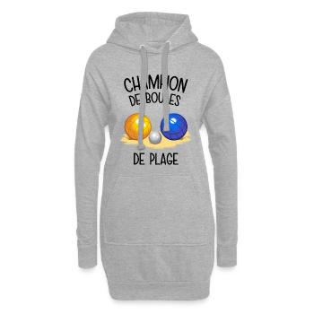 Champion de boules de plage - Sweat-shirt à capuche long Femme - gris chiné - Devant