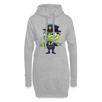 Police des sauterelles - Sweat-shirt à capuche long Femme - gris chiné - Devant