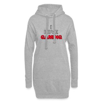 I Love Gaming - Gamer Zocken Videospiele - Hoodie-Kleid - Grau meliert - Vorne