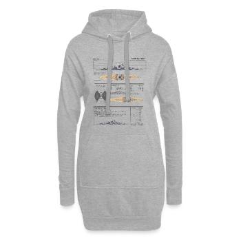 Cuirassé Tirpitz - Kriegsmarine Allemand - Sweat-shirt à capuche long Femme - gris chiné - Devant