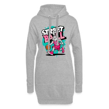 Basketball Hase - Hoodie-Kleid - Grau meliert - Vorne