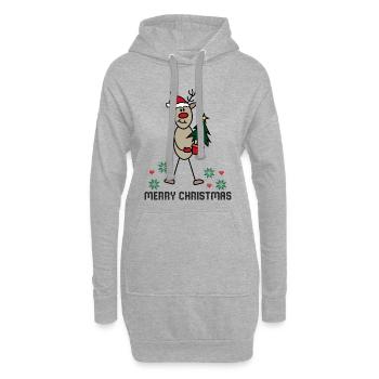 weihnachten 8 - Hoodie-Kleid - Grau meliert - Vorne