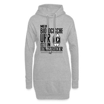 Meine biologische Uhr ist ein Fitnesstracker - Hoodie-Kleid - Grau meliert - Vorne