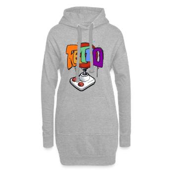 Retro Gaming Neon Design - Hoodie-Kleid - Grau meliert - Vorne