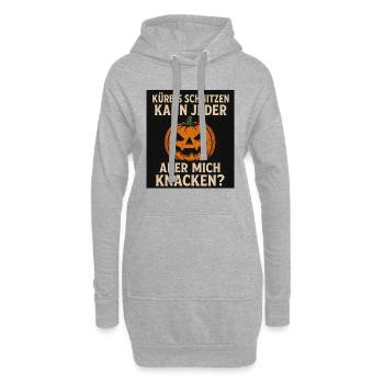 Kürbis Schnitzen Humor T-Shirt - Hoodie-Kleid - Grau meliert - Vorne