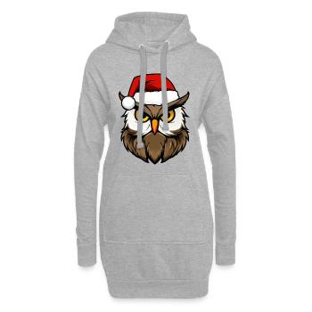 Eulen Weihnachten - Hoodie-Kleid - Grau meliert - Vorne
