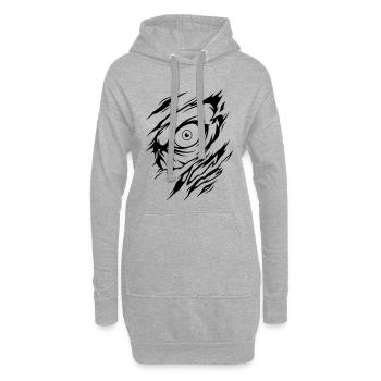 Couleurs des yeux de monstre bestial sélectionnables - Sweat-shirt à capuche long Femme - gris chiné - Devant