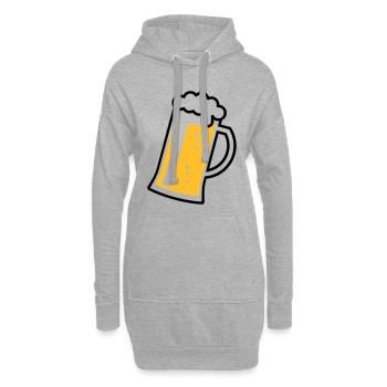 Maßkrug (bière / chope / verre à bière / R /// 2C) - Sweat-shirt à capuche long Femme - gris chiné - Devant