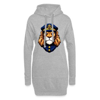 Police Löwe - Sweat-shirt à capuche long Femme - gris chiné - Devant