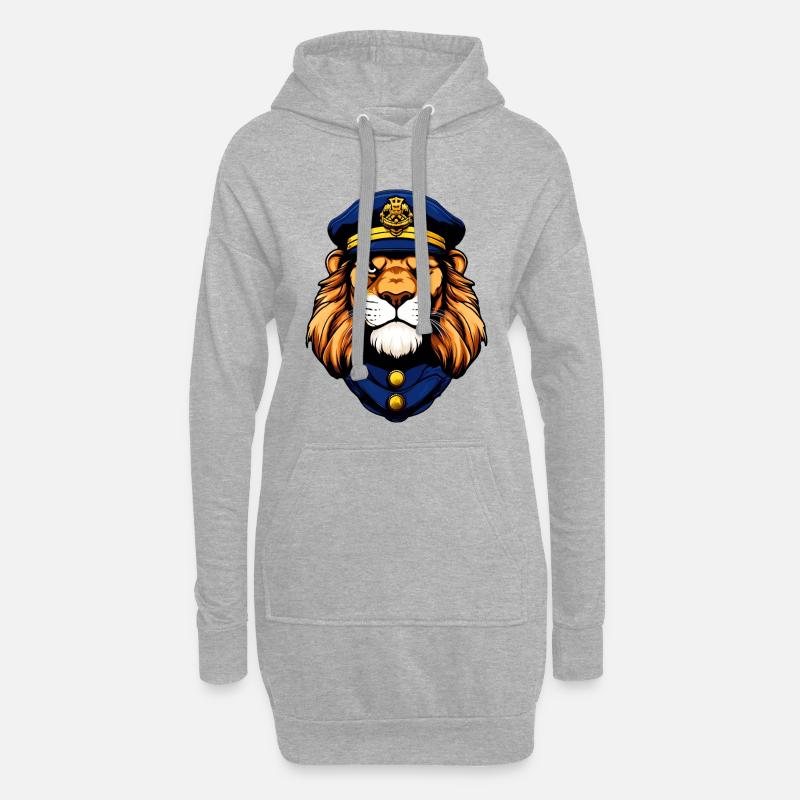 Polizei Löwe - Hoodie-Kleid - Grau meliert