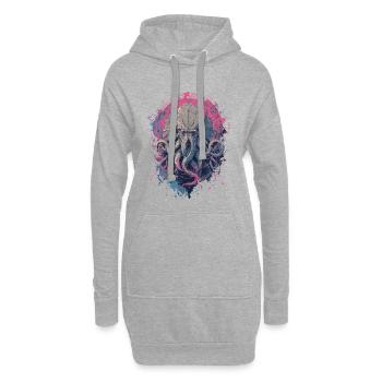 Cthulhu Horror - Sweat-shirt à capuche long Femme - gris chiné - Devant