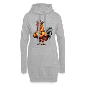Poulets Poulet Amoureux des poules Coq Propriétaire de poulets - Sweat-shirt à capuche long Femme - gris chiné - Devant
