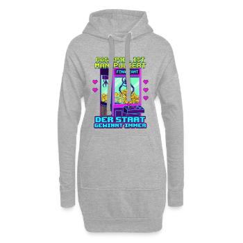 Das Spiel Ist Manipuliert. Greifautomat Finanzamt - Hoodie-Kleid - Grau meliert - Vorne