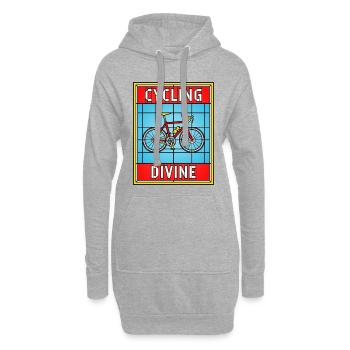Vélo en vitrail Divin - Sweat-shirt à capuche long Femme - gris chiné - Devant