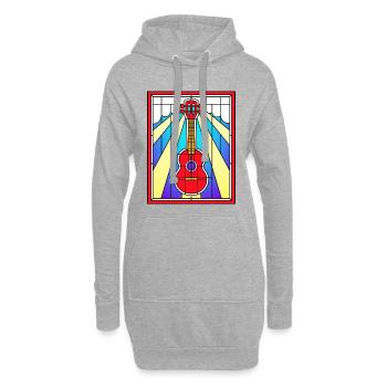 Buntglas-Akustikgitarre - Hoodie-Kleid - Grau meliert - Vorne