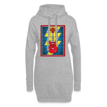 Guitare électrique en vitrail - Sweat-shirt à capuche long Femme - gris chiné - Devant