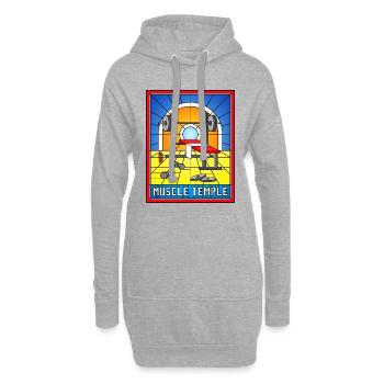 Muscle Temple Buntglas-Turnhalle - Hoodie-Kleid - Grau meliert - Vorne