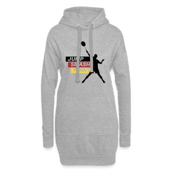 Point de smash de saut - Sweat-shirt à capuche long Femme - gris chiné - Devant