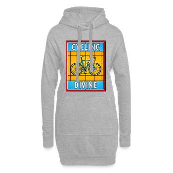 Radfahrendes göttliches Buntglas-Fahrrad - Hoodie-Kleid - Grau meliert - Vorne