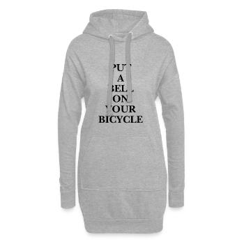 Put A Bell On Your Bicycle - Schlichtes Typo State - Hoodie-Kleid - Grau meliert - Vorne