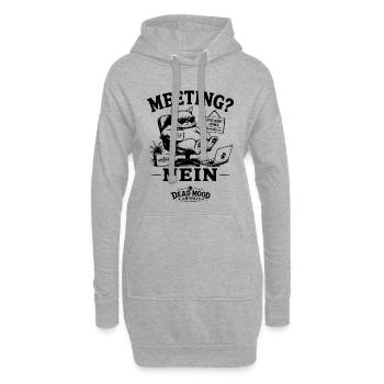 Kollegen mit trockenem Humor Meeting? Nein! - Hoodie-Kleid - Grau meliert - Vorne