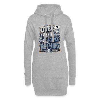 Overthinking Solves Nothing Robot Tee - Hoodie Dress - heather grey - Front