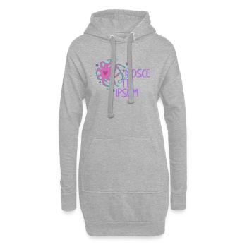 Herz Krake - Nosce Te Ipsum - Latin 2 - Sweat-shirt à capuche long Femme - gris chiné - Devant