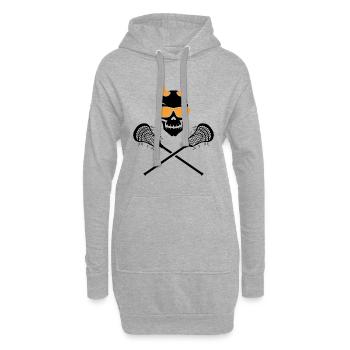 lacrosse lax lacrosse raquette zone de crosse - Sweat-shirt à capuche long Femme - gris chiné - Devant