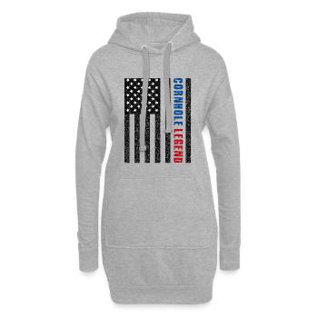 Cornhole Legend États-Unis - Sweat-shirt à capuche long Femme - gris chiné - Devant