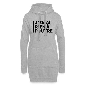Texte "J'en ai rien à foutre" - Sweat-shirt à capuche long Femme - gris chiné - Devant