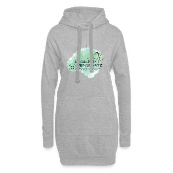 Ich liebe Dich - Hoodie-Kleid - Grau meliert - Vorne
